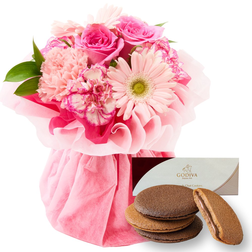 そのまま飾れるブーケ Sサイズ 花とお菓子 花 花束 スイーツ セット 敬老 お中元 敬老の日 退職 入学 お返し ギフトお返し 誕生日プレゼント 敬老 送料無料 土日OK ブルーミー バラ 花瓶・水いらず スタンディングブーケ プチギフト まだ間に合う