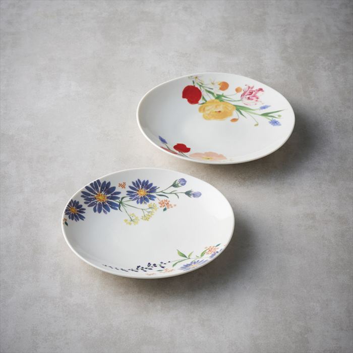 日比谷花壇 FLORIOGRAPHY（花言葉） ペアケーキプレートセット（チューリップ･孔雀草） HBK20-153  内祝 内祝い お祝 御祝 記念品 出産内祝い プレゼント 快気祝い 粗供養 引出物