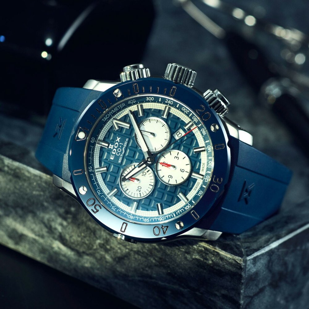 エドックス EDOX クロノオフショア1 クロノグラフ 腕時計 メンズ 10221-3BU9-BUIN9 CHRONOFFSHORE-1