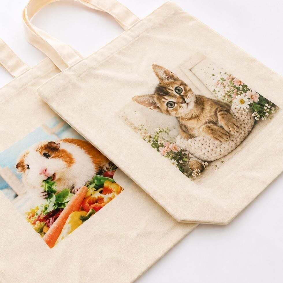 ペット 写真入り トートバッグ 名入れ刺繍｜うちの子 オリジナル マチ付き【送料無料】