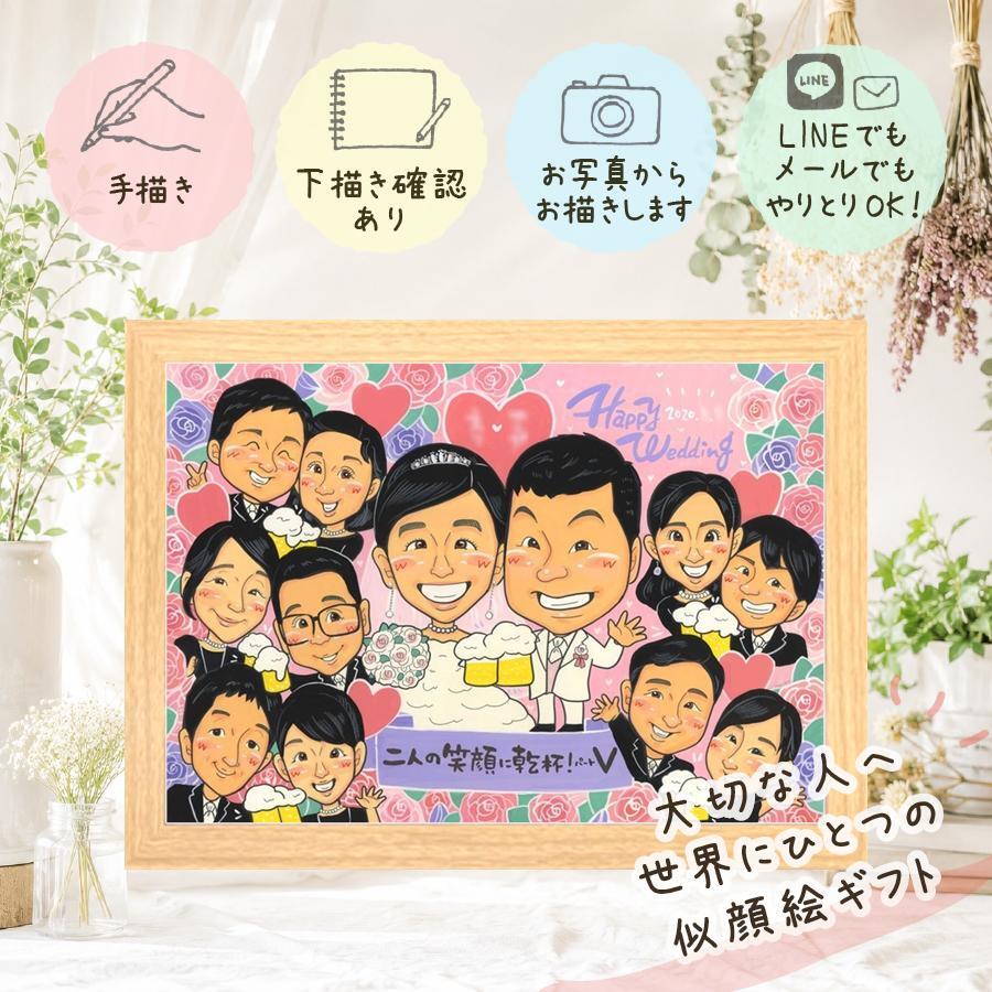 結婚式のお祝いに、ギフトにぴったりの似顔絵です。 結婚祝い ギフト 似顔絵 名入れ 手描き 贈り物 プレゼント 結婚式 お祝い 感謝 サンクスボード 披露宴 大人数 新郎新婦 友達 同僚 職場 修正無料 名入れ 下書き確認 サプライズ 実績多数 似てる そっくり 入籍 宝物 サンクスボード 婚礼 新郎新婦ギフト 喜ばれる 二次会 ハロウィン お祝いの品 家族 感動 色紙 初任給 大量注文
