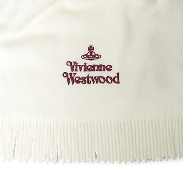ヴィヴィアン ウエストウッド マフラー メンズ レディース ブランド Vivienne Westwood ロゴ W00Q7-A401 WHITE ビビアン