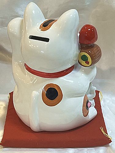 【招き猫がパワーアップ！】ゴージャス デコレーション 招福招き猫：Lサイズ（貯金箱）【贈り物に】猫 ねこ cat キャット デコレーション 置物 風水 鯛 俵 まねきねこ ラインストーン キラキラ 商売繁盛 開店祝い 合格祈願 御祝 内祝 縁起物 誕生日 記念日 母の日 お祝い 贈り物 プレゼント ギフト 可愛い かわいい