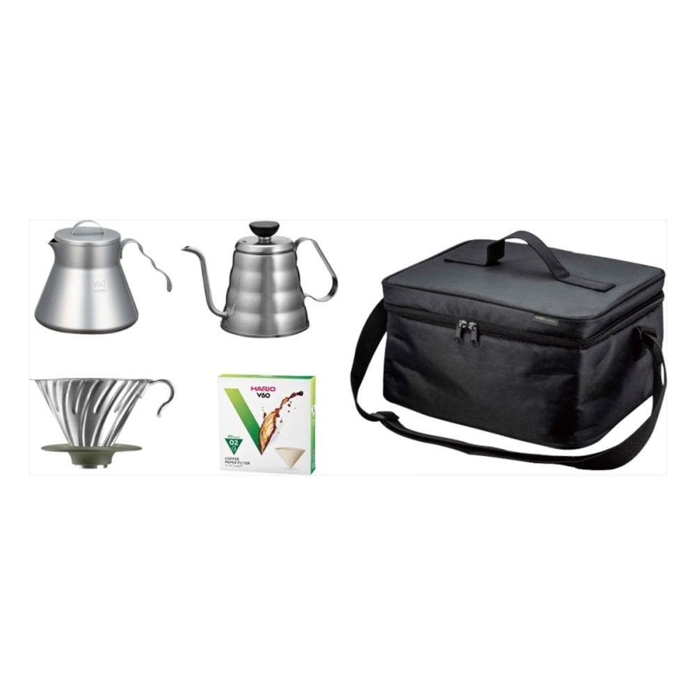 ハリオ V60 アウトドアコーヒーベーシックセット ケトル ドリッパー コーヒーサーバー付き ペーパーフィルター【北海道・沖縄県・離島 配送不可】