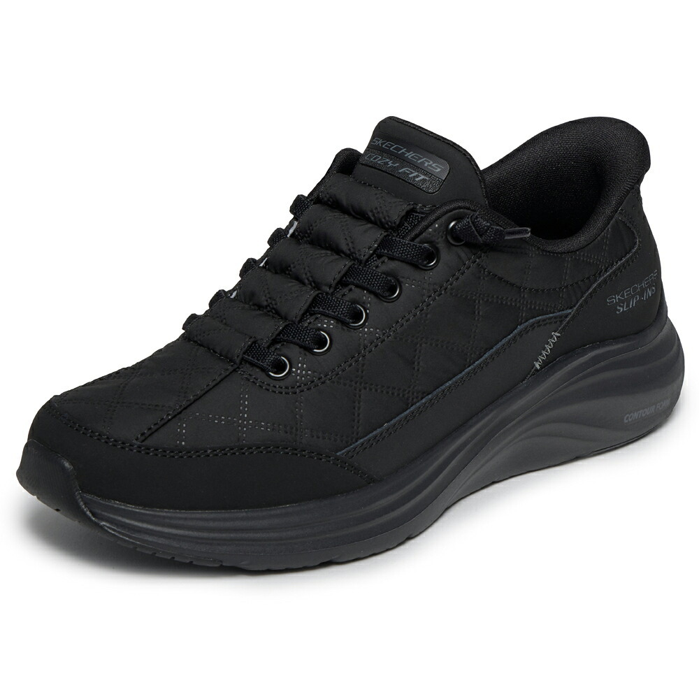 スケッチャーズ スニーカー レディース スリップインズ Slip-ins: Contour Foam - Cozy Fit スリップインズ コンツアーフォーム - コージーフィット ハンズフリー スリッポン 靴 ノーマル幅 白 黒 ホワイト ブラック 快適 SKECHERS 150404