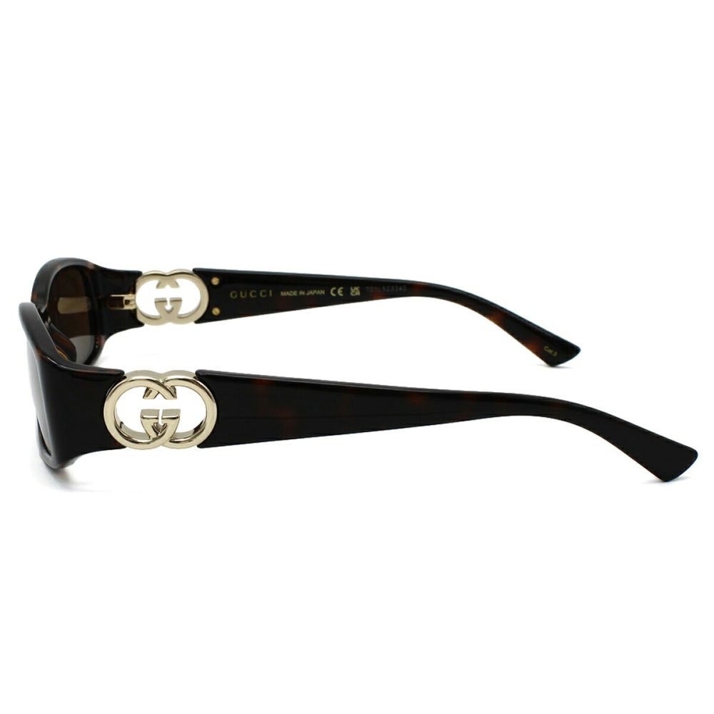 グッチ GUCCI サングラス グローバルフィット アイウェア UVカット レクタンギュラー GG1661S-002 メンズ レディース ユニセックス ハバナ+ブラウン 国内正規品