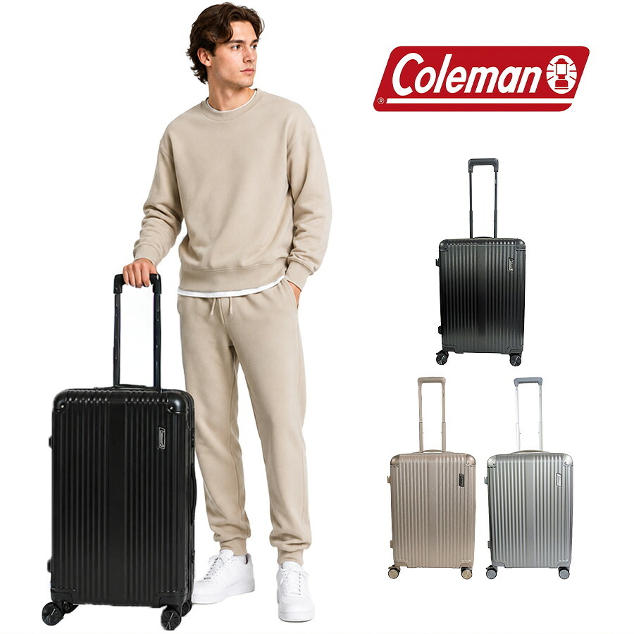 Coleman ストッパー付拡張ZIPキャリーM 60-69L キャリーケース スーツケース 大容量 出張 旅行 使いやすい レディース メンズ ギフト プレゼント ブラック 60015