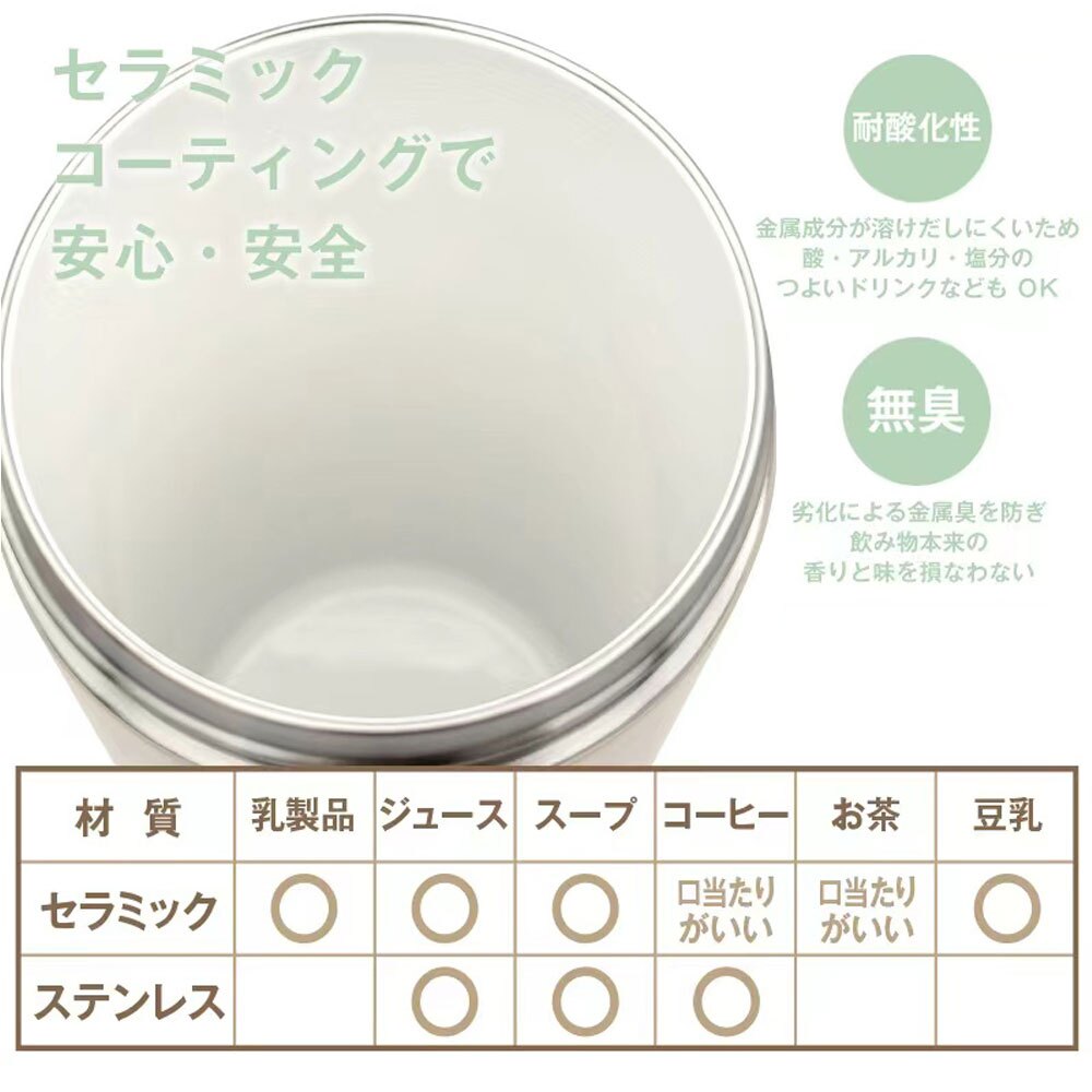3WAY セラミック 水筒 タンブラー ストロー付き 大容量750ml 直飲み 保冷 保温 二重構造 軽量 軽い ギフト プレゼント ジュース コーヒー お茶