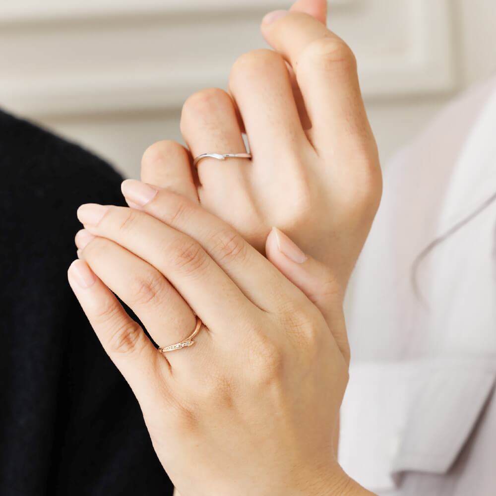 セミオーダー Lovers&Ring ペアリング 刻印無料 10金 18金 プラチナ ダイヤモンド 付き K10 K18 指輪 ペア リング お揃い レディース メンズ LSR0653DPK-WG ギフト 誕生日プレゼント カップル 2個セット 彼女 女性 彼氏 男性 妻 夫 プレゼント 記念日  結婚指輪 マリッジリング 人気  バースデー 秋アクセ　秋ジュエリー ご褒美ジュエリー 彼女 ギフト