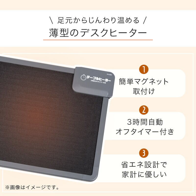 デスクヒーター 薄型 パネルヒーター 足元 自動OFFタイマー 省エネ 単品 3台 5台 10台セット テーブルヒーター デスクパネルヒーター デスク下 電気ヒーター 足元ヒーター 足元暖房 冷え対策 HAGIHARA ハギハラ 萩原 KH1800