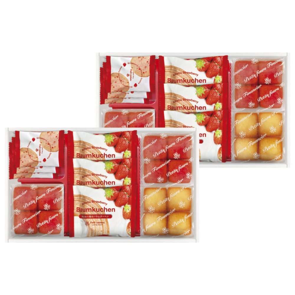 あまおう苺 バウムクーヘン プチフィナンシェ ギフトボックス 計18点入 スイーツ 個包装 焼き菓子 アソート おやつ お茶菓子【沖縄県・離島 配送不可】