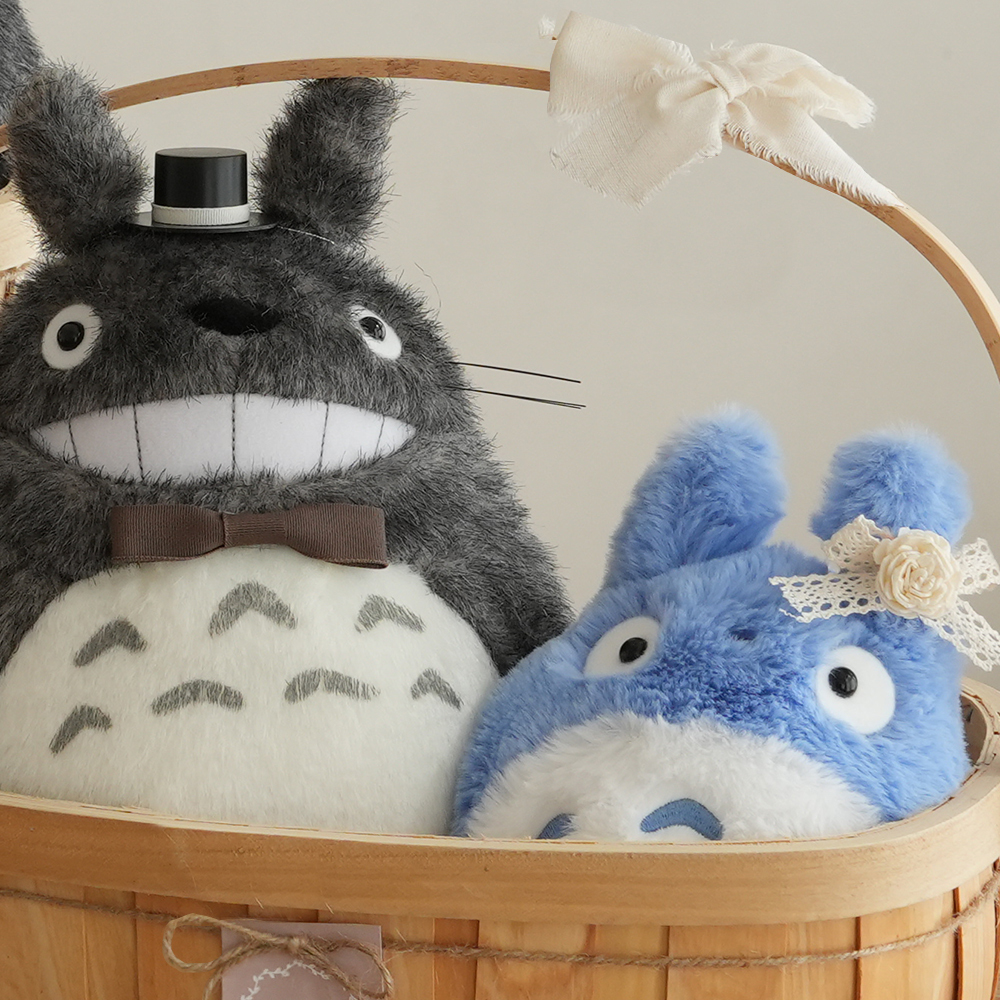 【結婚式 電報 ギフト】トトロにっこりウェディングバスケット｜ウェディングドール　ウィルカムドール　結婚式　祝電　電報  送料無料【メッセージカード無料】 