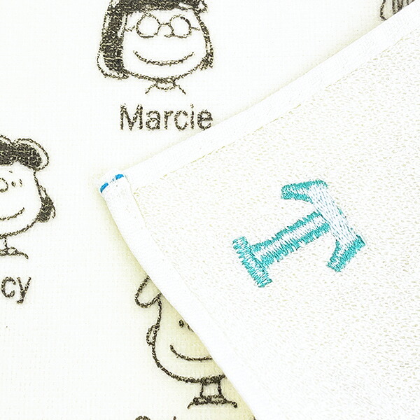 スヌーピー イニシャルミニタオル (T) アイボリー ハンカチ SNOOPY