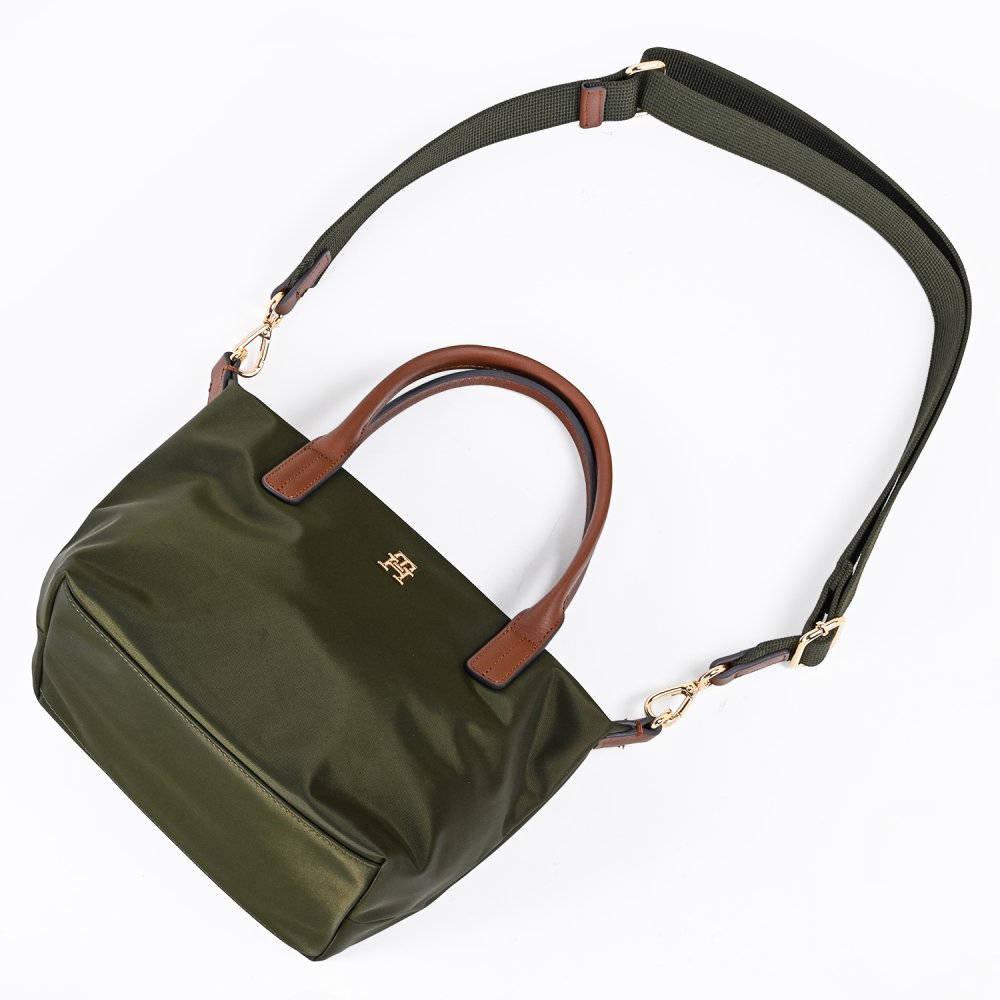 高品質ヨーロッパ輸入モデル トミーヒルフィガー TOMMY HILFIGER トートバッグ ミニトート ミニショルダー レディース POPETTE MINI ダークオリーブ AW0AW17709 MRZ DARK OLIVE 送別会 誕生日 結婚祝い 結婚式 彼氏 息子 夫 男性 名刺入れ 高級 父の日 母の日 即日発送
