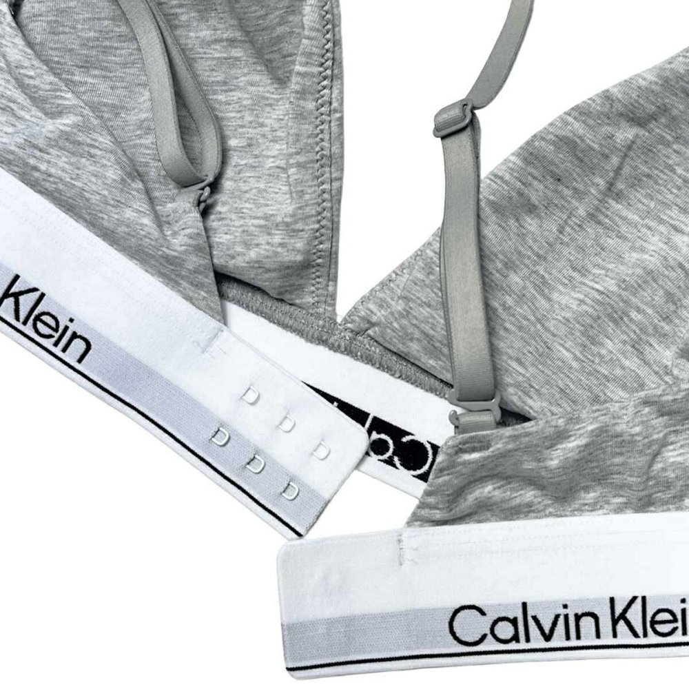 カルバンクライン Calvin Klein(CK) ブラ&ショーツ セット ロゴ 無地 ノンワイヤー アンダーウェア インナー 下着 QF8498+QF8520 レディース グレー