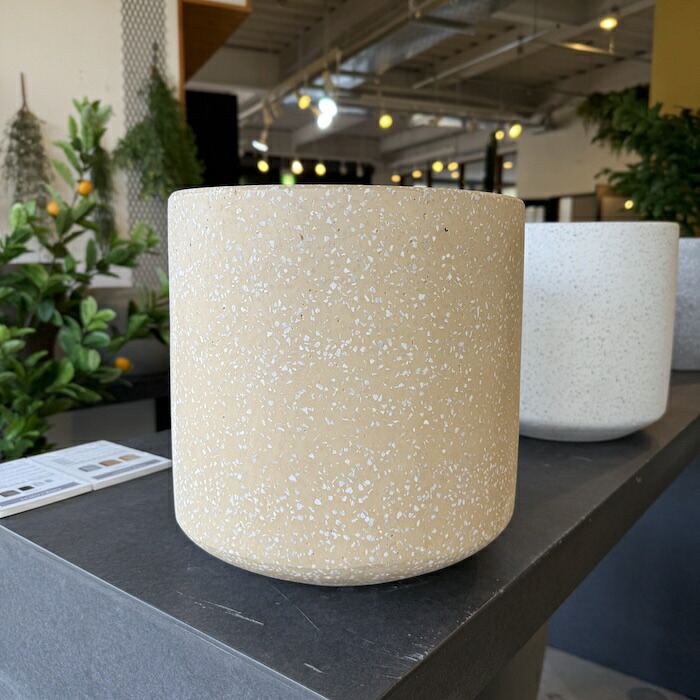 植木鉢 おしゃれ 大型 軽量 13号 鉢カバー KONTON コントン コーテス シリンド カラーズ 円柱 丸型 屋外 高級 北欧 モダン ナチュラル 観葉植物用 多肉植物 サボテン 特大 玄関 テラス プランター 深型 テラゾ ニュアンスカラー くすみカラー
