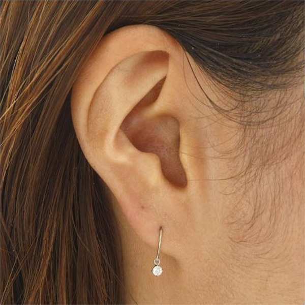 ダイヤモンドピアス プラチナ PT900 0.1ct フックピアス レディース ジュエリー アクセサリー 揺れる ダイヤピアス シンプル 華奢 上品 大人 ギフト プレゼント