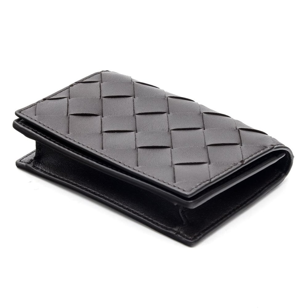 ボッテガヴェネタ BOTTEGA VENETA 名刺入れ カードケース イントレチャート フォンダン ブラウン 茶 メンズ レディース 本革 レザー スナップボタン ビジネス 593115 V3UH2 2132 ゴールド金具