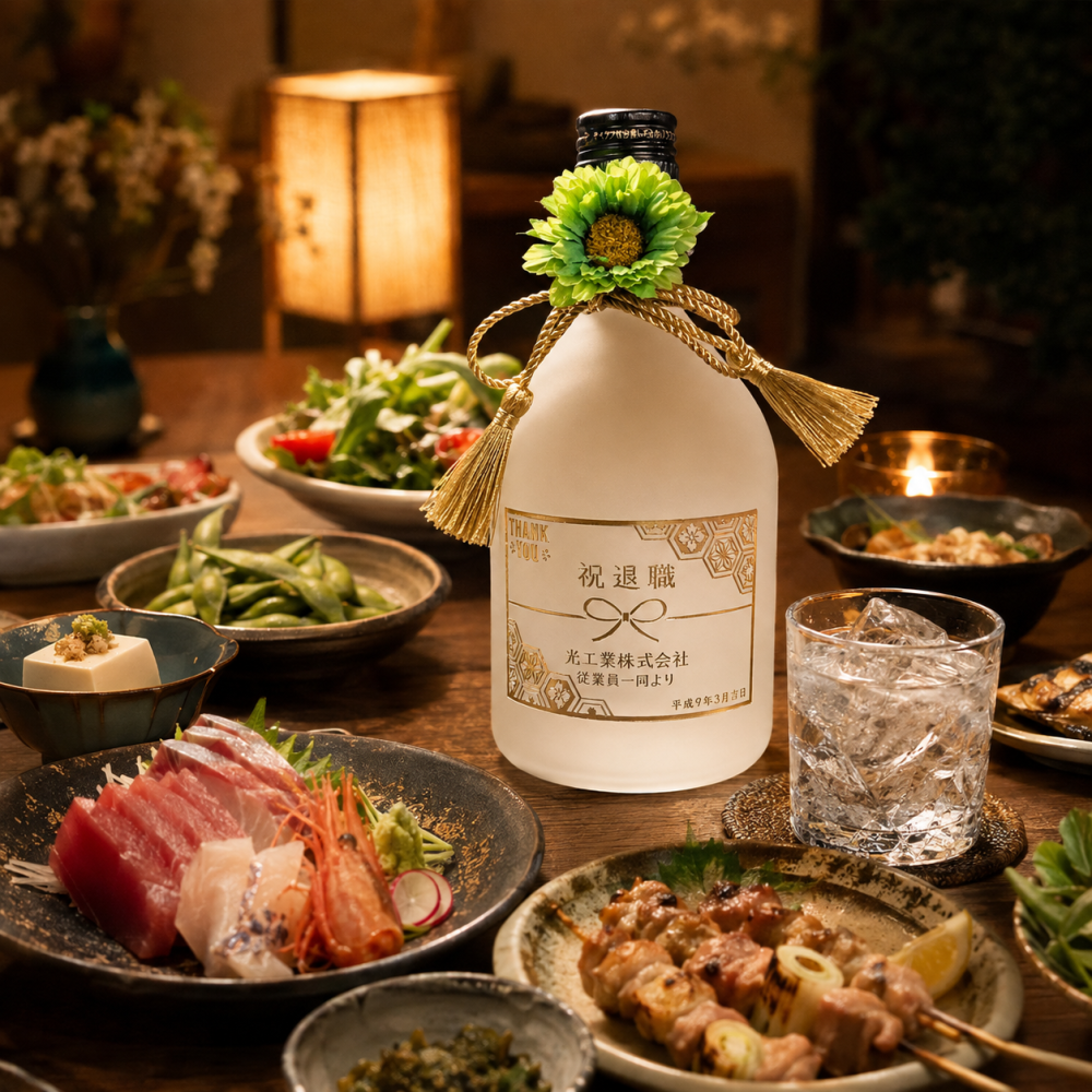 敬老の日 退職 名入れ ギフト SXX 麦焼酎 三和酒類 いいちこ シルエット 25度 瓶 720ml タッセル紐・コサージュ付 木箱入り / プレゼント ギフト 退職 記念 誕生日 還暦 古希 喜寿 傘寿 米寿 緑寿 早寿 長寿 祝い
