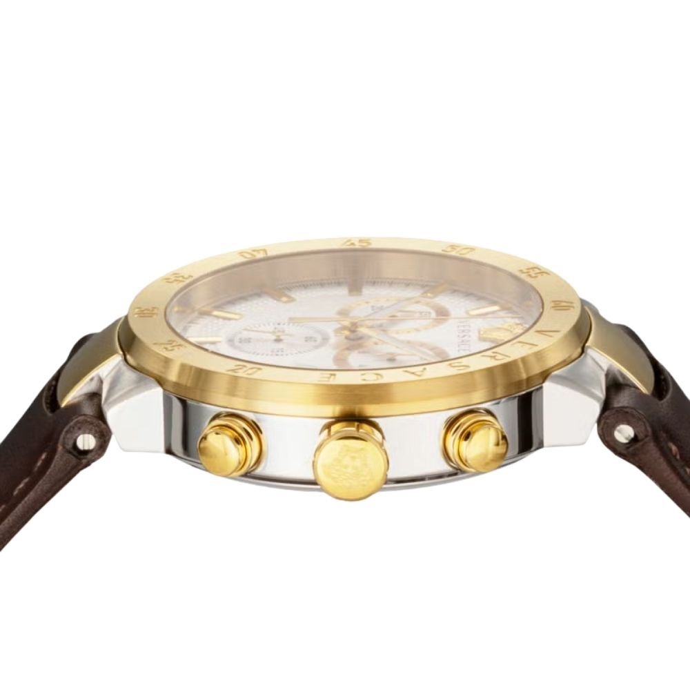 ヴェルサーチ 腕時計 メンズ アーバンミスティーク 1本限り クロノグラフ シルバー ゴールド ブラウン レザー 44mm VERSACE URBAN MYSTIQUE スイス製 サファイアガラス プレゼント ギフト 成人 卒業 入学
