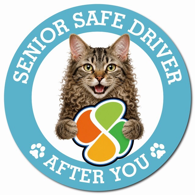 カーサイン 高齢者マーク SENIOR SAFE DRIVER ラパーマ マグネット 強力 直径13cm 肉球 日本製 車 ステッカー