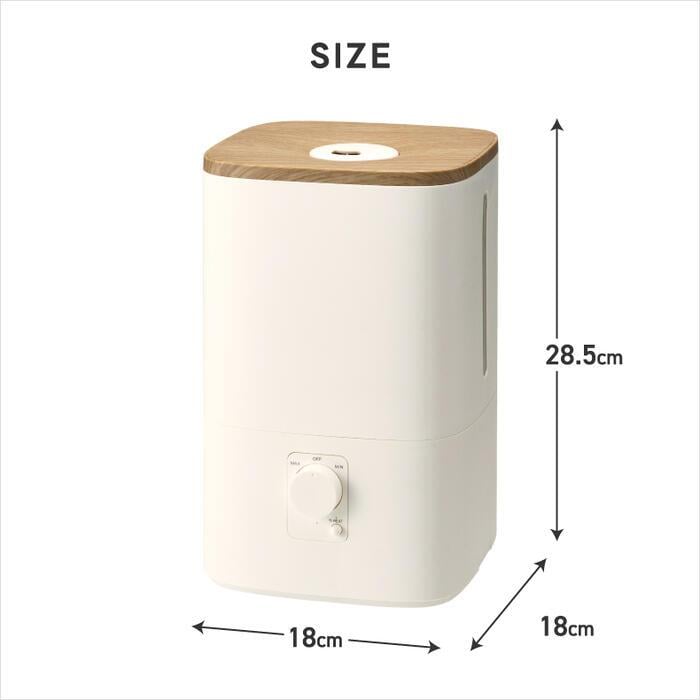 ハイブリッド加湿器 加湿器 超音波式 加熱式 ウッドモイスト 4L 大容量 上部給水 最大11畳 アロマ対応 抗菌 静音 無段階調節 ヒーター切替 ウッド調 木目調 乾燥対策 寝室 卓上 省エネ 卓上 寝室 リビング 子供部屋 オフィス おしゃれ 北欧 冬 ギフト THREEUP スリーアップ