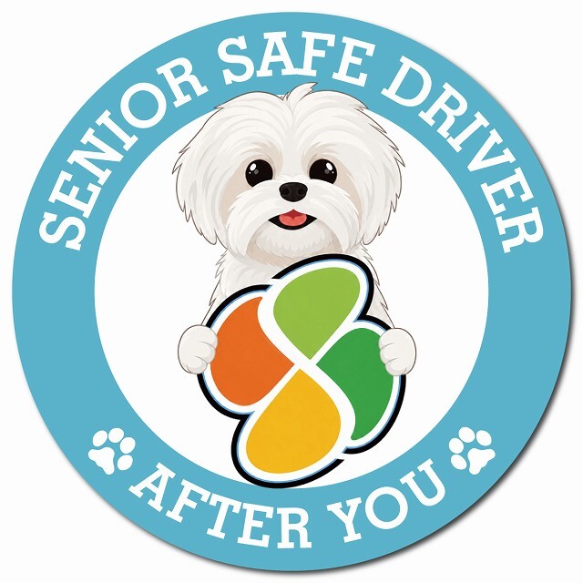 カーサイン 高齢者マーク SENIOR SAFE DRIVER マルシーズー マグネット 強力 直径13cm 肉球 日本製 車 ステッカー