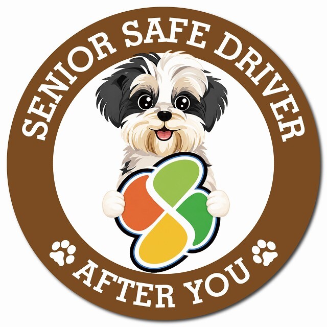 カーサイン 高齢者マーク SENIOR SAFE DRIVER マルックス マグネット 強力 直径13cm 肉球 日本製 車 ステッカー