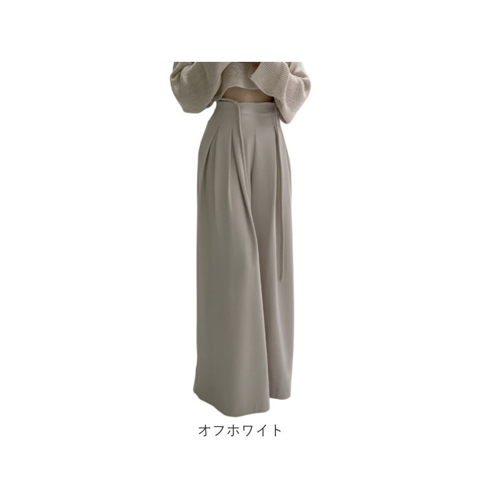 タックワイドパンツ レディース 通販 ハイウエストパンツ ウエストリボン ロング丈パンツ きれいめカジュアル オフィスカジュアル 体型カバーパンツ 女子 美脚ワイドパンツ ゆったりパンツ 春秋 秋冬 大人カジュアル 女性 ボトムス 大人 レディースファッション