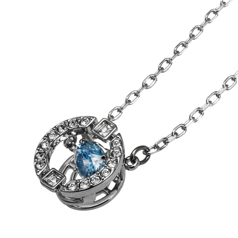 スワロフスキー SWAROVSKI ネックレス Una ラウンドカット ダンシングクリスタル 5279425 ウナ ペンダント アクセサリー シルバー+ブルークリスタル 海外正規品