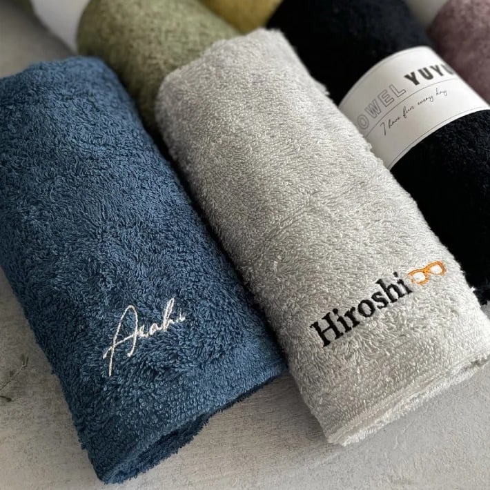 【名入れ 刺繍】今治タオル ホテルエアー フェイスタオル《ネーム》(今治 タオル 名入れタオル ギフト プレゼント 誕生日 結婚祝い 引出物 おしゃれ シンプル 綿100% 吸水 日本製 無地 ブライダルギフト 新築祝い 引っ越し祝い) 56