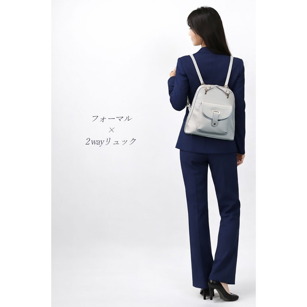【ラッピング無料】Grace Lady LUMINA 2WAY トート リュック レディース バッグ 通勤 通学 7L 型押し ヴィーガンレザー ブラック ベージュ ホワイト レッド ギフト レビュー特典あり