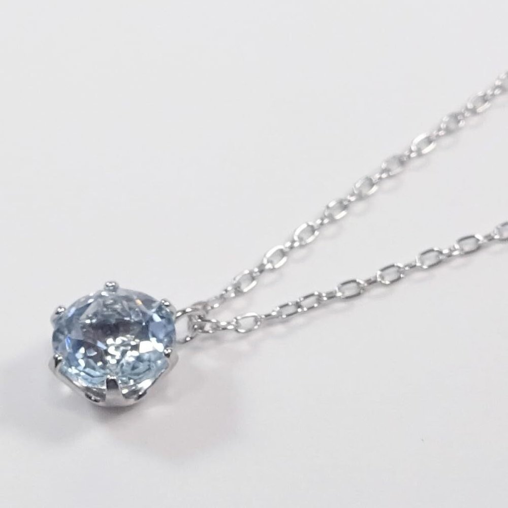 シルバー枠 ブルートパーズ一粒ペンダントネックレス 約1.0ct天然石 SILVER925小豆チェーン40cm 11月の誕生石【送料無料】【レディース,激安,特価,通販】