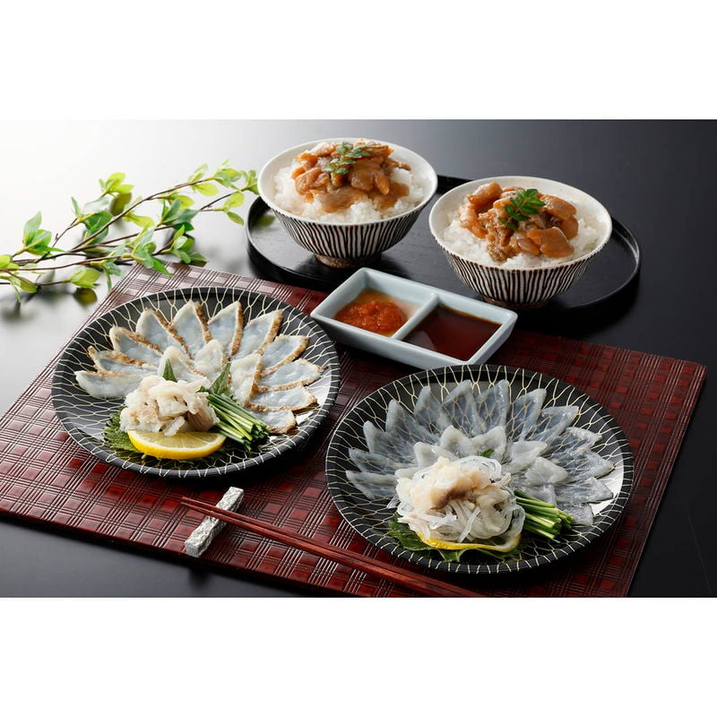 二種のふく刺し食べ比べとふく漬け丼(2人前) (S1164) [お中元][お歳暮] ※送料無料(北海道・沖縄・離島への配送不可)