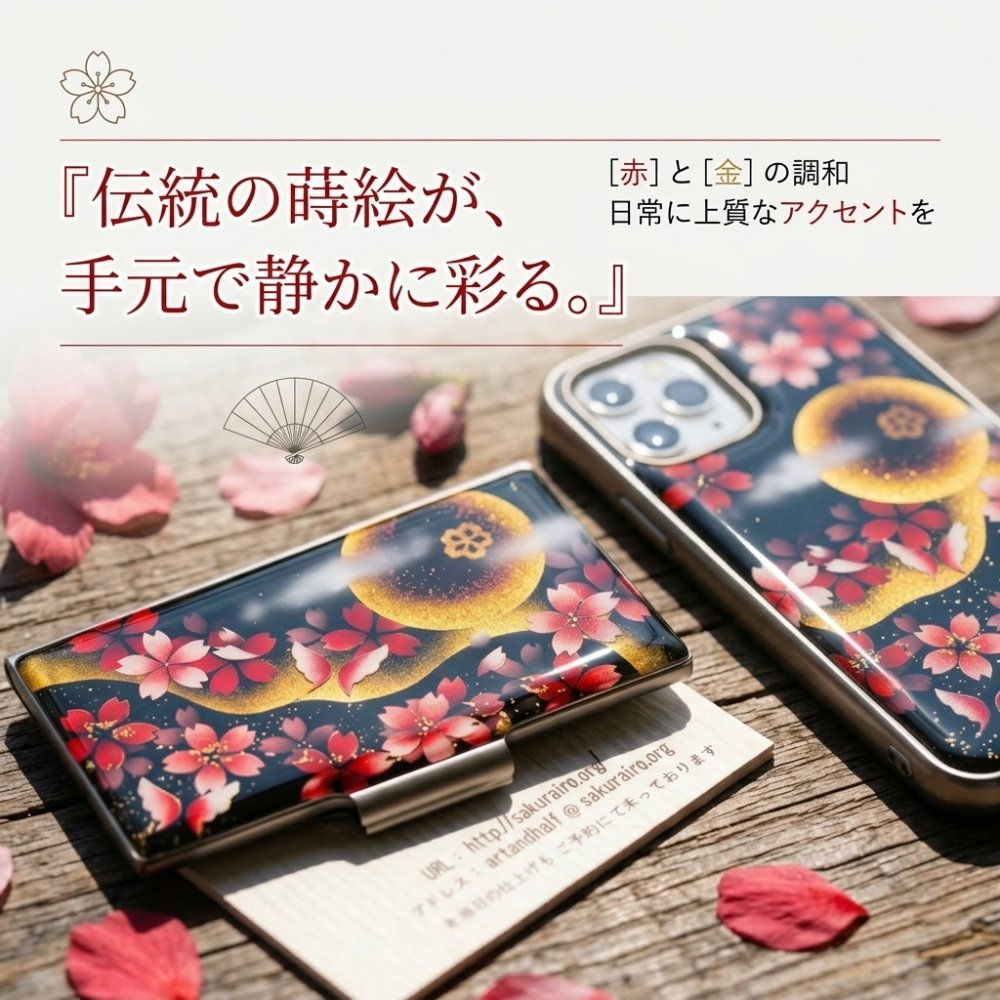 名刺入れ『芽』和柄 和風 カードケース 夜桜 伝統工芸 職人 手作り 名入れ 記念日 誕生日 ギフト 送料無料 和風 ハンドメイド 立体彩色 螺鈿風 20代 40代 50代 プレゼント お祝い 還暦 退職 卒業