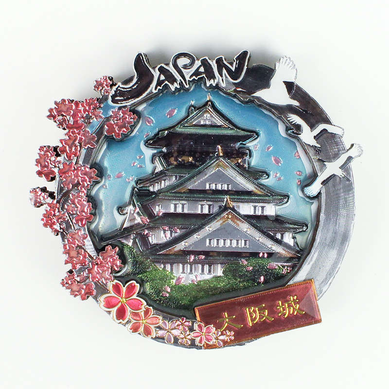 木製フレームマグネット 大阪城 立体マグネット 3D お土産 日本 土産 souvenir JAPAN Magnets ご当地 外国人 スーベニア ジャパン