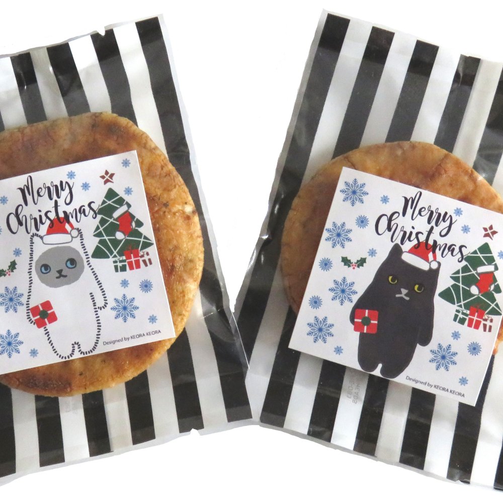 草加せんべい 1枚入プチギフトKEORAKEORA×小宮せんべい （クリスマス）