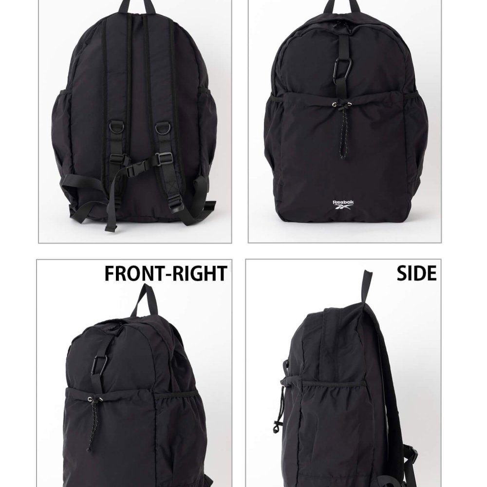 Reebok リーボック ナイロンリュック 約23L a4 軽量 軽い リュックサック  レディース メンズ ユニセックス 通学 学生 高校生 通勤 大人 カラビナ付き デイパック  ワンポイントロゴ シンプル アウトドア スポーツリュック ブランド 旅行 2026 karlas