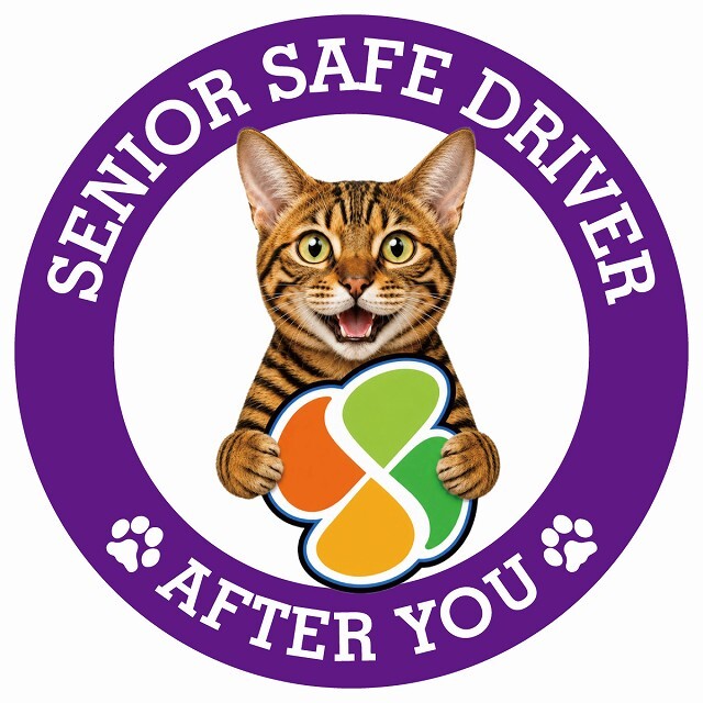 カーサイン 高齢者マーク SENIOR SAFE DRIVER トイガー ステッカー シール 直径13cm 肉球 日本製 車
