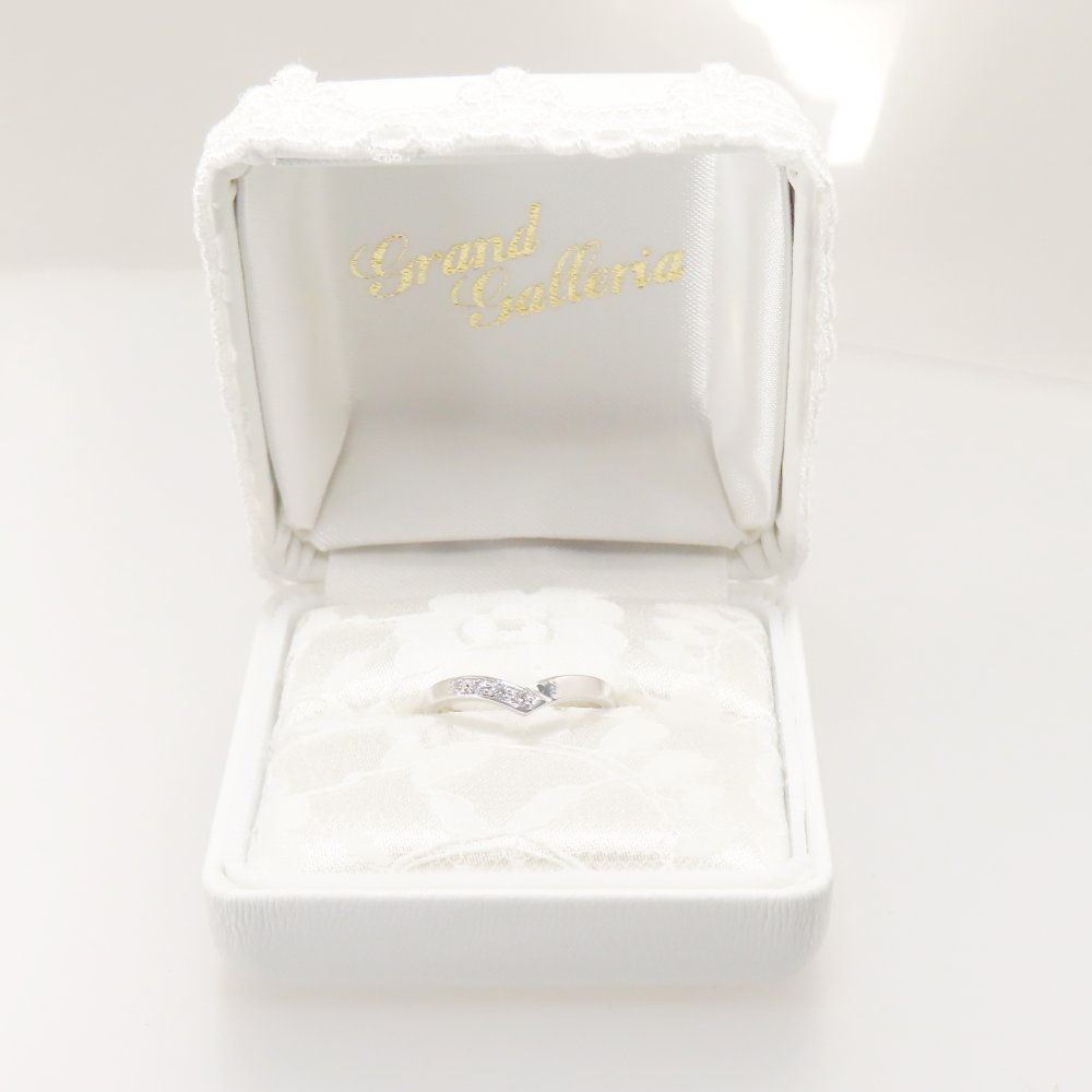 pt900 プラチナV字リング【刻印無料】結婚指輪 マリッジリング プラチナ900 ダイヤモンド 天然石 4月 誕生石 ペアリング ペア V字型 レディース ペア マリッジ 結婚 結婚式 誕生日 プレゼント ギフト包装 彫金 ハンドメイド 手作り 箱入り Grand Galleria グランドガレリア
