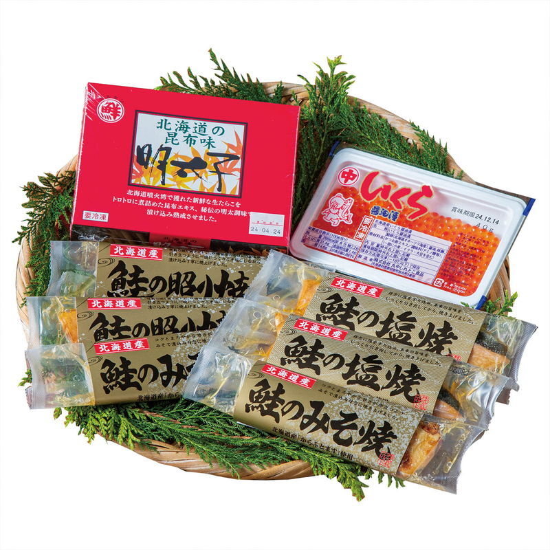 北海道産 いくら・3種の鮭・明太子 (6449-50) [お中元][お歳暮] ※送料無料(北海道・沖縄・離島への配送不可)