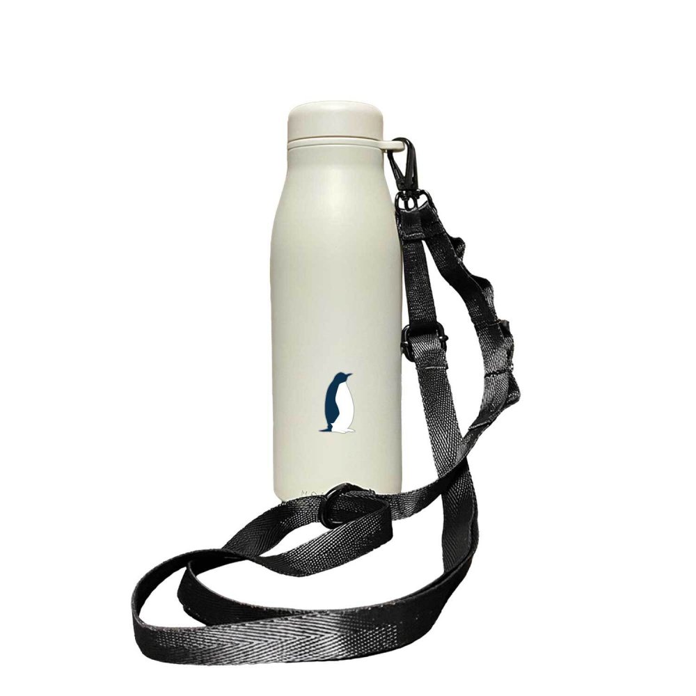 ペンギン ショルダー ステンレスボトル 500ml 保温 保冷 ステンレス 真空 断熱 二重構造 水筒 マイボトル カラビナ ベルト ストラップ オリジナル 鳥 海 動物
