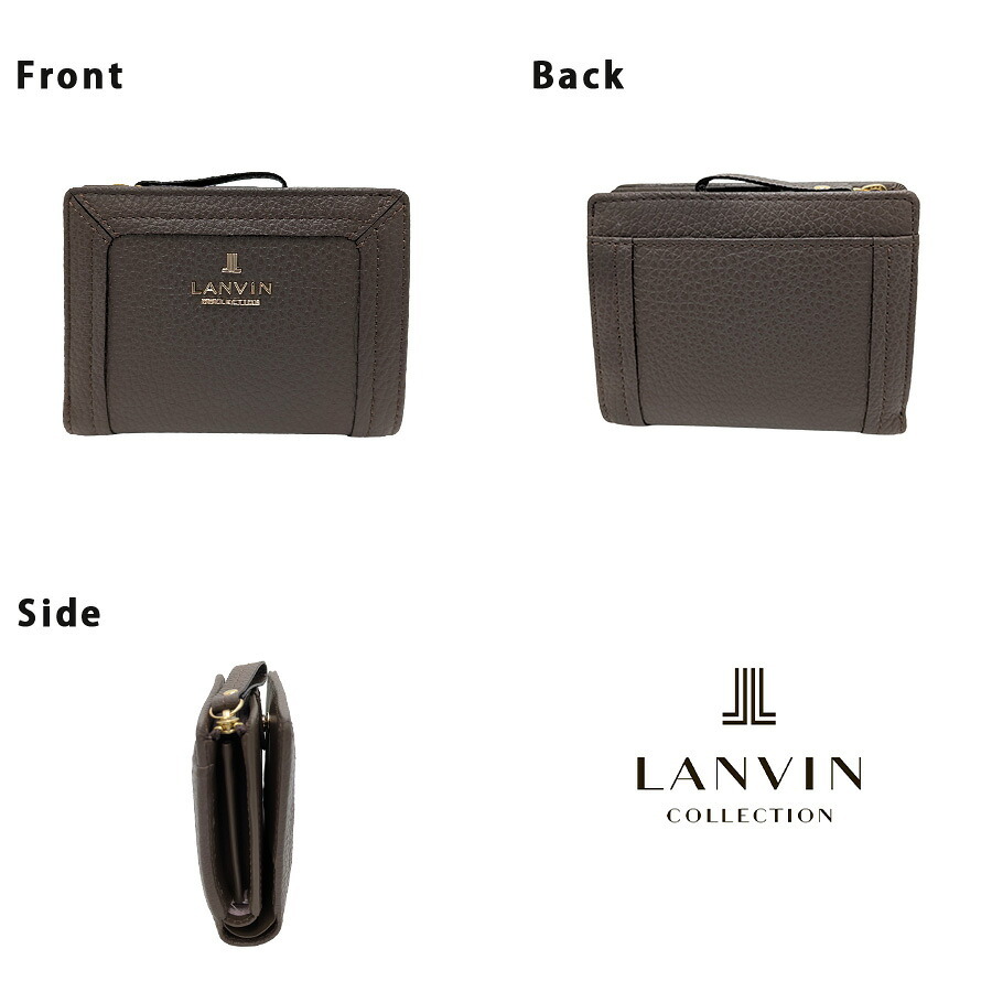 LANVIN レジェパース 二つ折り財布 折り財布 財布 さいふ サイフ ウォレット 牛革 使いやすい シンプル レディース 母の日 ギフト プレゼント ブラック 65-6250