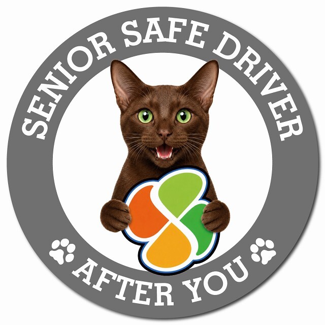 カーサイン 高齢者マーク SENIOR SAFE DRIVER ハバナブラウン マグネット 強力 直径13cm 肉球 日本製 車 ステッカー