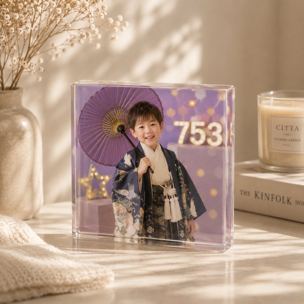 七五三 ガラスブロック 写真 袴 成長記録 祖父母 名入れ 記念日 親孝行 オリジナル 名入れギフト サプライズ 三世代 和装 記念品 フォトギフト オーダーメイド フォトフレーム リビング フォトブロック 記念 写真立て フォトキューブ 高級 写真プレート 感謝 贈り物 おしゃれ 家族 クリスタル プレゼント 置き物 結婚記念日 ギフト 思い出 父の日 両親 誕生日 写真入り 敬老の日【c01】