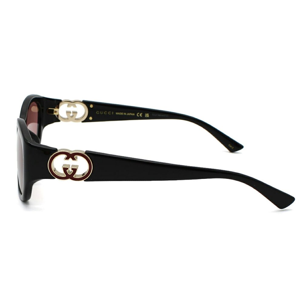 グッチ GUCCI サングラス アジアンフィット アイウェア UVカット スクエア GG1826SK-007 メンズ レディース ユニセックス ブラック+レッド 国内正規品