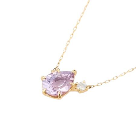 【無料ラッピング】  ヨンドシー 4℃ 2月誕生石 K10イエローゴールド ネックレス アメシスト フェルスパー ブランド 正規品 新品 ギフト プレゼント 人気 おすすめ 誕生日 記念日 クリスマス 送料無料