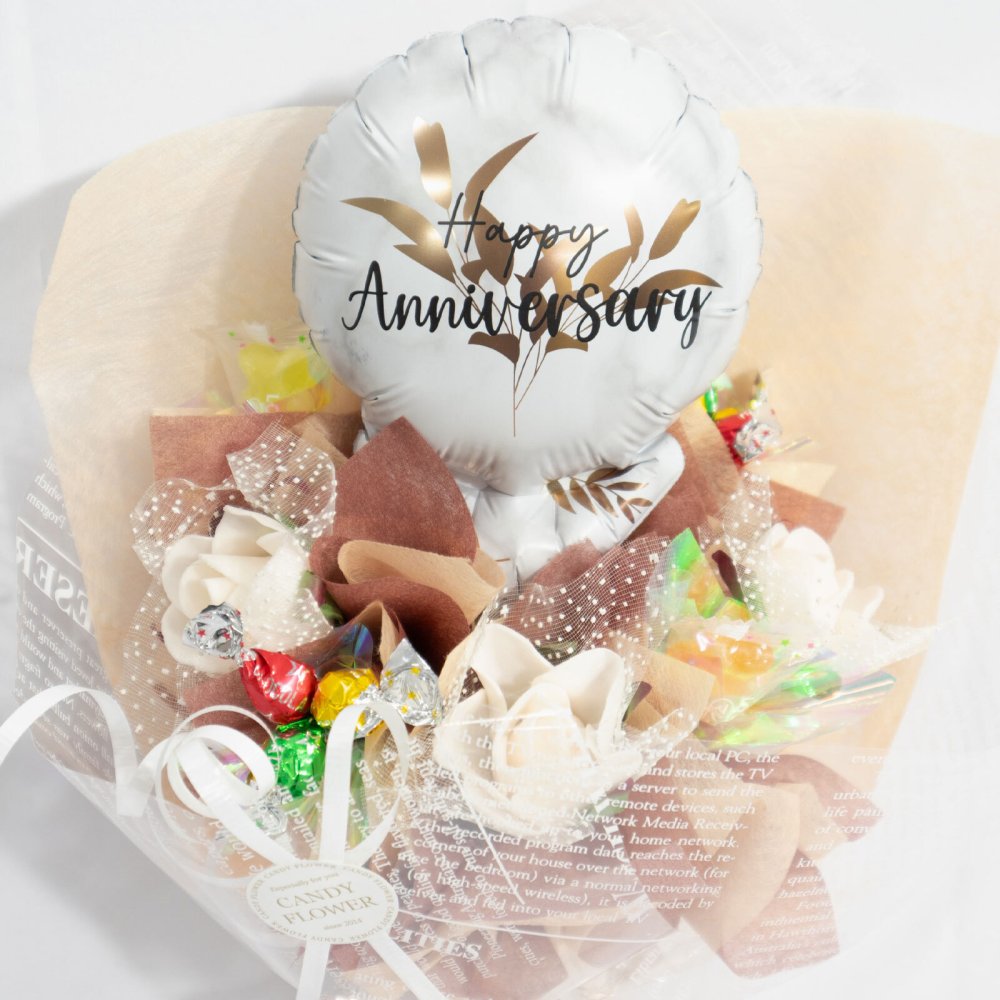 キャンディー バルーンフラワー ブーケ 送料無料 花 プレゼント 造花 卒業 卒園 ギフト くすみカラー ピンク 水色 誕生日 女性 祖母 女友達 退職祝い 上司 還暦祝い 結婚記念日 母の日 両親 子供会 贈り物 推し活 推しカラー カスタム トレンド