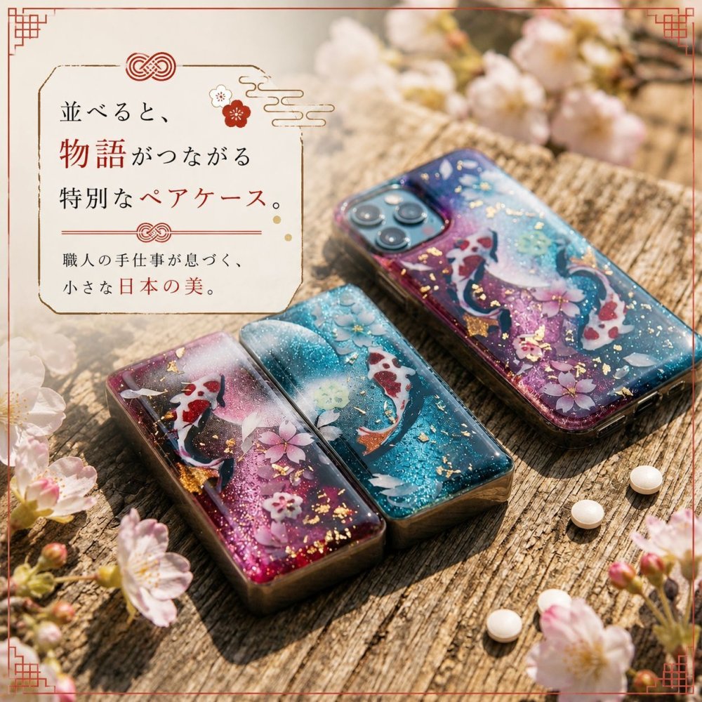 職人の手作り！和柄ペアFRISKケース「阿」フリスク タブレット ミント 名入れ 職人 手作り ハンドメイド 送料無料 伝統工芸 桜 和モダン 和柄 和風 和雑貨 ギフト プレゼント 贈り物