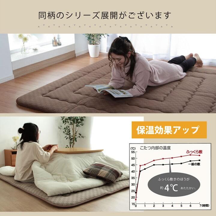 こたつ布団 単品 ふっくら 日本製 格子柄 シンプル 長方形 約205×345cm 格子柄のシンプルな日本製こたつ布団 ポリエステル 綿 こたつ掛布団 こたつふとん コタツ掛け布団 コタツ掛布団 こたつ用品 冬用 冬物 寝具 寝室用品 インテリア 肌触り